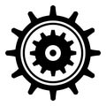 an illustration of gear shape black and white design for engineer and labour day decoration