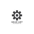 Gear silhouette template vector