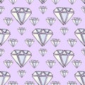 Illustration gems. Diamonds and diamonds on a purple background.