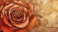 Sepia Ink Rose with Raindrops