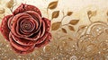 Sepia Ink Rose with Raindrops