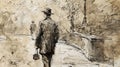 Men Walking in New York at 1850