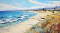 Avangarde Painting of Cyprus Beach Royalty Free Stock Photo