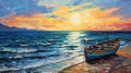 Avangarde Painting of Cyprus Beach Royalty Free Stock Photo