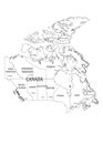 Illustration with the geographical map of Canada Royalty Free Stock Photo