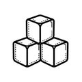 Illustration of geometric cubes, featuring ice, block, and square shapes Royalty Free Stock Photo