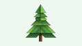 Illustration of a geometric evergreen tree, featuring symmetrical, overl Royalty Free Stock Photo