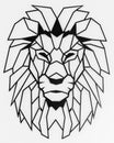 Illustration of a geometric head of a lion isolated on a white background