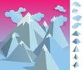 Illustration of geometric iceberg mountain landscape