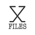 Illustration of Geometric X files icon with inexplicable and mysterious material inside. vector illustration isolated on white Royalty Free Stock Photo