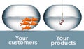 illustration about getting your product to the right customers Royalty Free Stock Photo