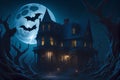 An illustration of a ghostly house for Halloween. Royalty Free Stock Photo