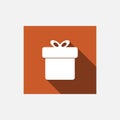 Illustration of gift box icon background. illustration vector symbol. Present gift box icon Royalty Free Stock Photo