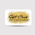 Illustration Gift Card Template with Golden Dust Texture