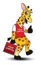 Illustration of a giraffe mascot