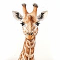 Illustration of giraffe poster style. Giraffe portrait in white background. Royalty Free Stock Photo