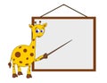 Illustration of a giraffe showing on the board