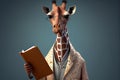 giraffe wearing a doctor coat Royalty Free Stock Photo