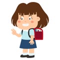 Girl carrying schoolbag vector