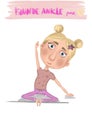 Girl doing yoga illustration. easy pose