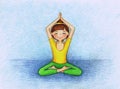 Illustration of girl doing yoga