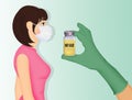 Illustration of girl opposed to the vaccine