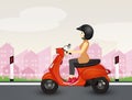 Girl on scooter Royalty Free Stock Photo