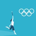 Illustration of a girl torchbearer at the Olympics Royalty Free Stock Photo