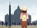 Girl visiting Piazza San Marco