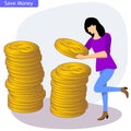 girl who saves so many coins.