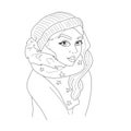 Illustration of a girl in winter clothes