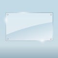 illustration of glass or plastic transparent panel on blue background Royalty Free Stock Photo
