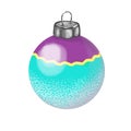 Illustration of glass round Christmas ball for Christmas tree decoration.isolated on a white background. Royalty Free Stock Photo