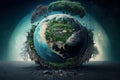 Illustration of global warming and pollution concept. The climate change on the earth model. Enviornment and enviornmental Royalty Free Stock Photo