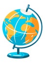Illustration of globe. School item. Education image for design.