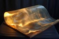 Illustration of glowing open Bible scroll. Generative AI. Royalty Free Stock Photo