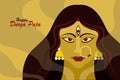 Illustration of Goddess Durga. Concept for Durga Puja festival of India