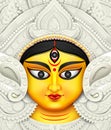 Goddess Durga Face in Happy Durga Puja Subh Navratri background Royalty Free Stock Photo