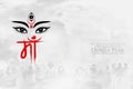 Goddess Durga Face in Happy Durga Puja Subh Navratri Indian religious header banner background Royalty Free Stock Photo