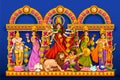 Goddess Durga in Happy Durga Puja Subh Navratri Indian religious header banner background