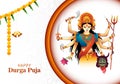 Illustration of goddess happy durga puja subh navratri celebration card background Royalty Free Stock Photo