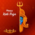 Goddess Kali Maa on Diwali Kali Pooja background of India festival