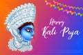 Goddess Kali Maa on Diwali Kali Pooja background of India festival