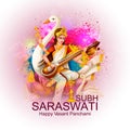 Illustration of Goddess Saraswati for Vasant Panchami Puja of India Royalty Free Stock Photo