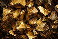 illustration of gold crystal stones texture background. Generative AI