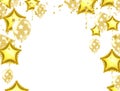 Illustration of Gold Glossy Balloons with Stars on White Background Royalty Free Stock Photo