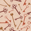 Illustration gold skeleton key background that is repeat Royalty Free Stock Photo