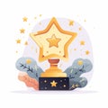 an illustration of a gold star on top of a trophy Royalty Free Stock Photo