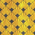 Illustration of gold tiles with rays in the art deco style.