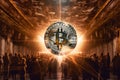 Bitcoin Decentralization: Golden Cryptocurrency Secured by People, AI Generated Illustration